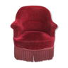 Old toad armchair in red velvet