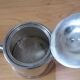 Vintage silver-plated metal teapot, pottery style
