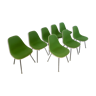 Green chairs X8 DSX Herman Miller Eames vintage 70s fiber shell over fabric