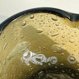 Cendrier en verre bulle ambré – design vintage années 60