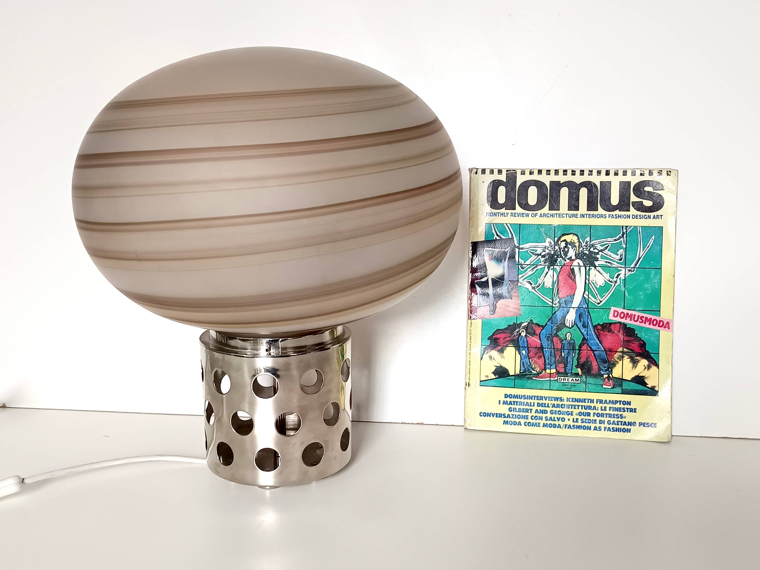 Lampe de Bureau en Verre Murano Marron par Sabattini et Diaz de Santillana pour VeArt