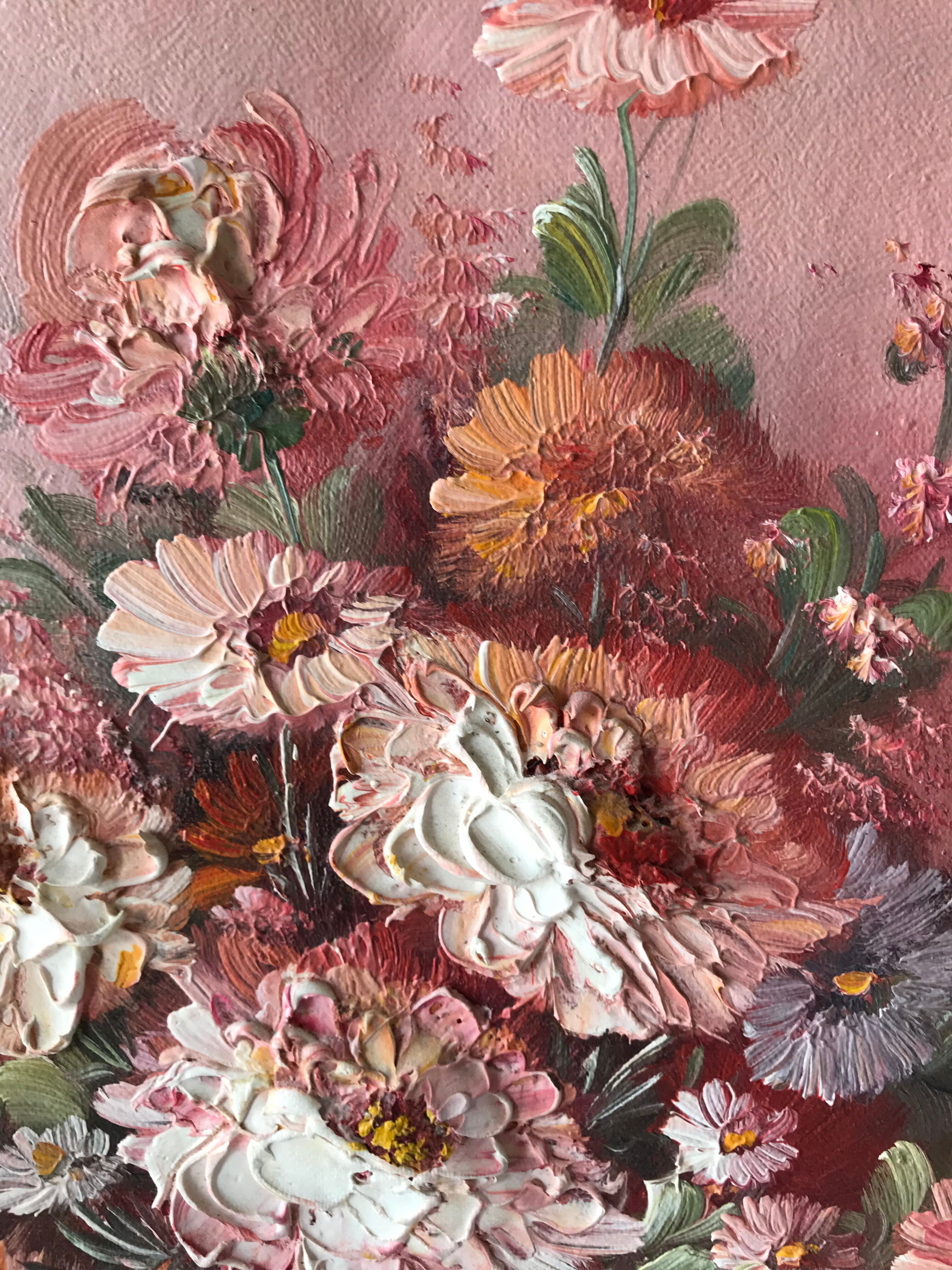 Oil on canvas bouquet of flowers