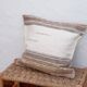 Beige cushion cover - handcrafted, handwoven from recycled cotton