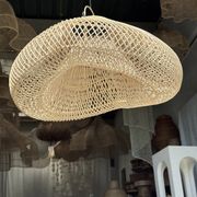 Suspension or rattan lampshade in the shape of a cloud or flattened bubble D60 H35