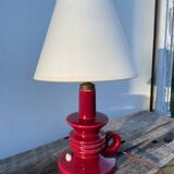 Lampe en céramique bordeaux