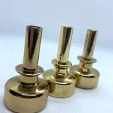 Set of 3 vintage Scandinavian candlesticks in brass L92 by Hans-Agne Jakobsson 1960.