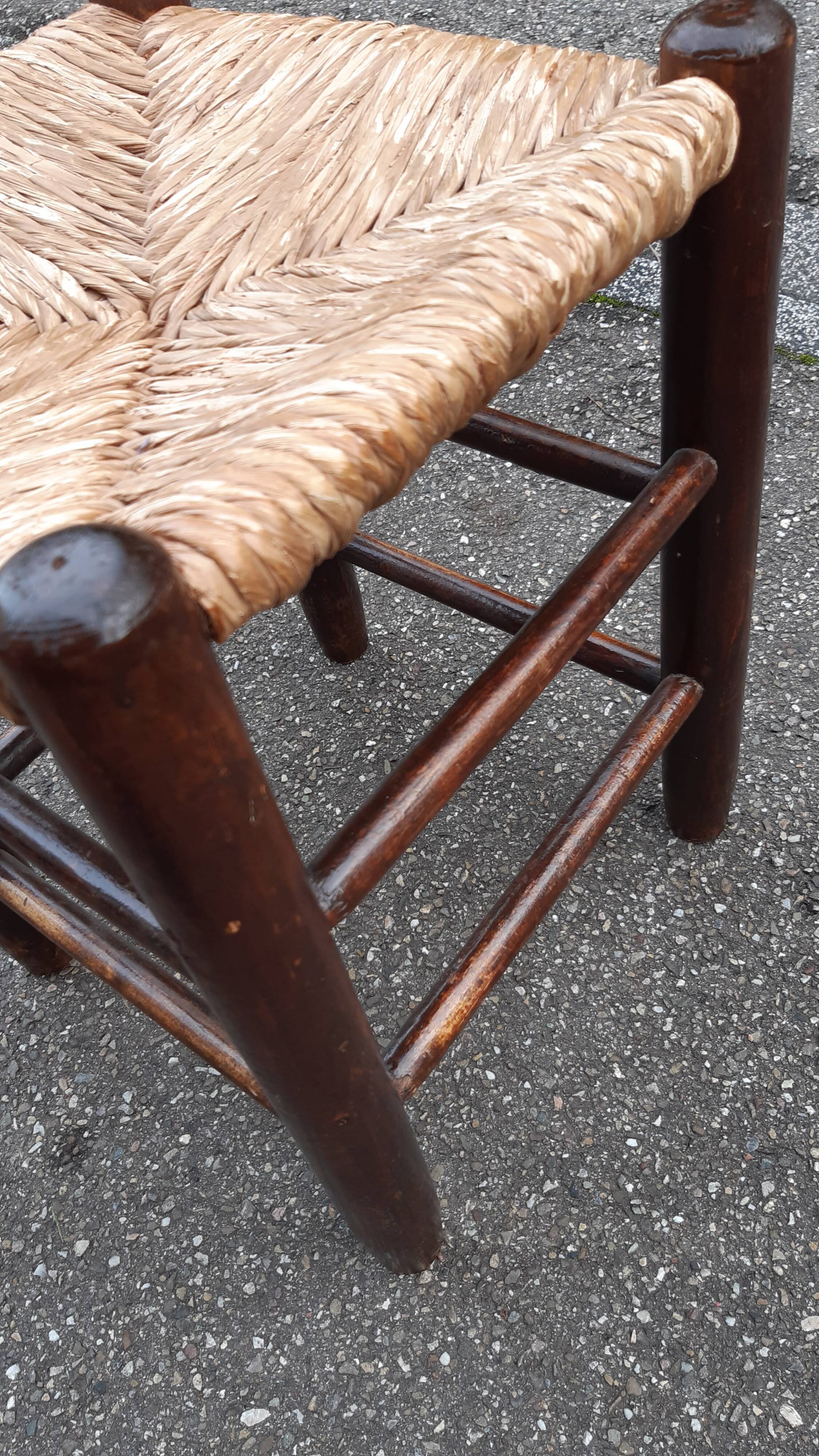Tabouret paillé années 50