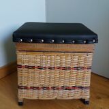 Fishing storage chest wicker fisherman's stool