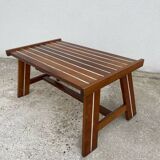 Table basse moderniste bois lamellé, 1970