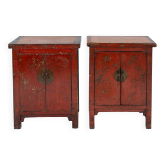 Two Chinese red lacquer sideboards. Nineteenth century.