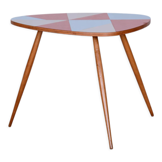 Small Restored MidCentury Table, Beech and Umakart, Czechia, 1950s