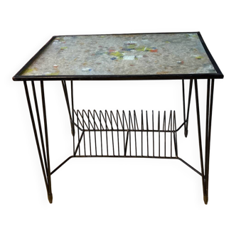 Table d'appoint à disques vintage