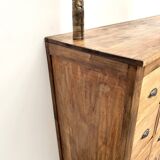 Vintage workshop furniture with 24 drawers in solid pine – 1950s