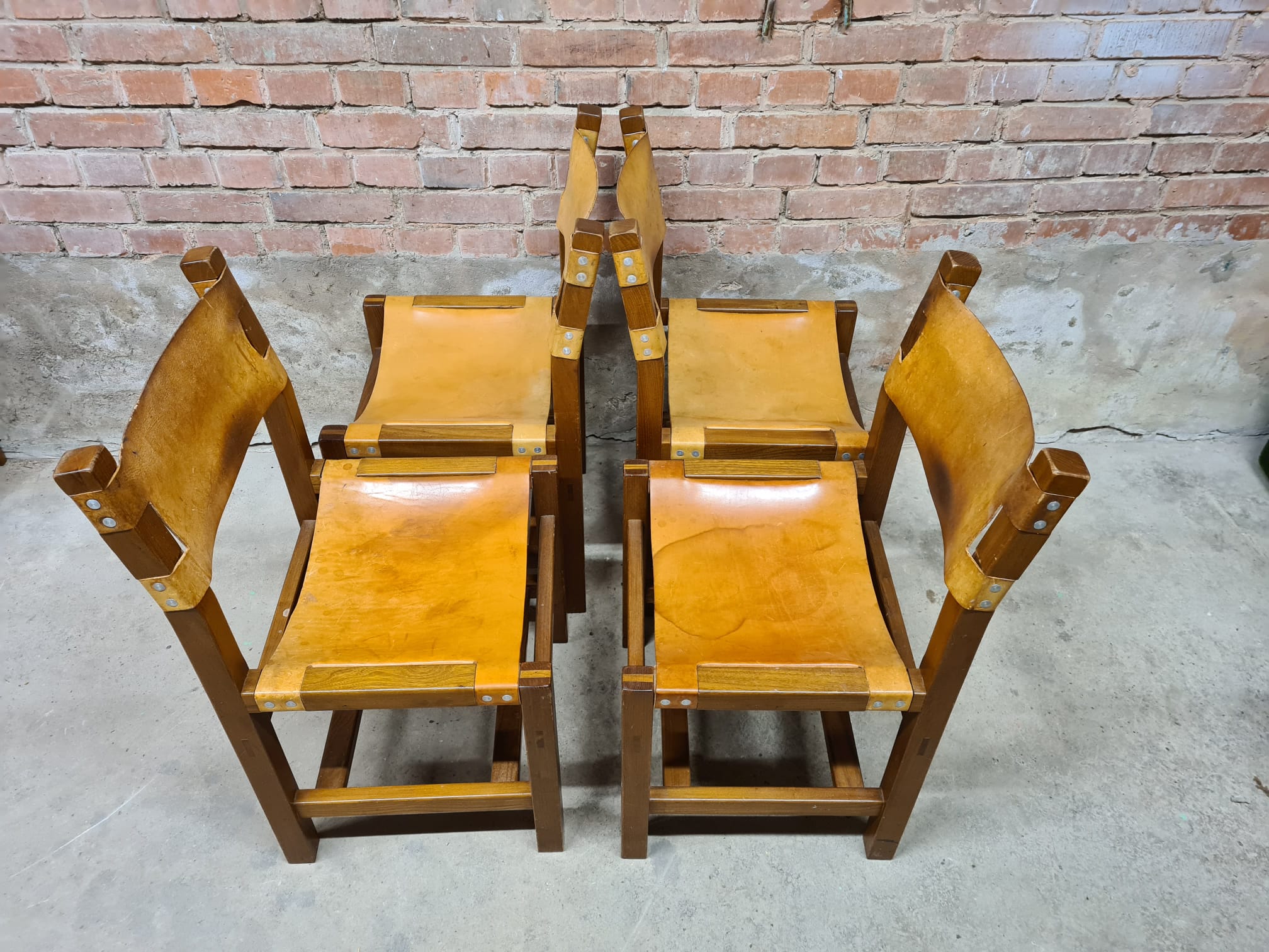Set of 4 Maison Regain leather chairs