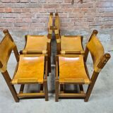 Set of 4 Maison Regain leather chairs