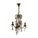 Bronze chandelier with cut plates 4 arms