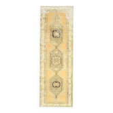 Tapis en laine et coton fait main Oushak turc des années 1970, orange, 109x337.
