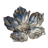 Silver metal flower ashtray