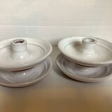 Four ceramic candle holders