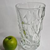Sèvres crystal vase with rough glass pattern, 26 cm
