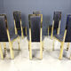 Vintage French brass dining chairs, set of 6 - 1970s