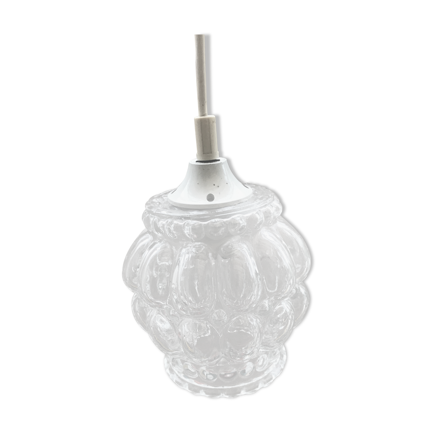 Old glass pendant light, 70s