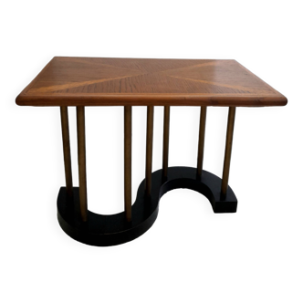 Oak and brass coffee table circa 1960