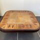 Coffee table Roger Capron ceramic herbarium and vintage wood year 1960