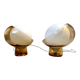 Pair of bedside lamps Italy1960/1970 in glass and white opaline.