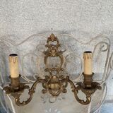 Wall lamp in gilded bronze style Louis XV baroque vintage