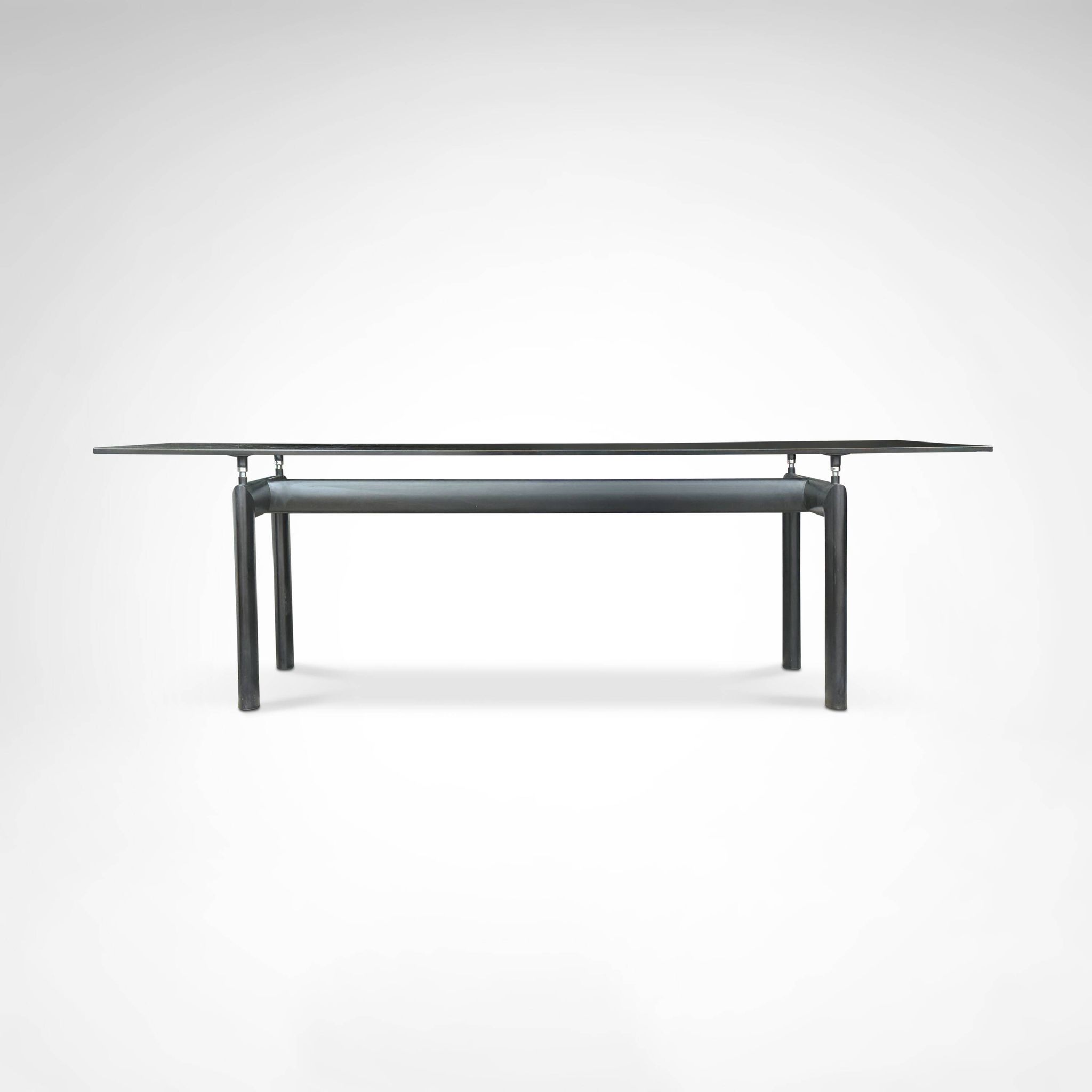LC6 glass and metal dining table by Le Corbusier et al. for Cassina 1990s