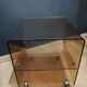 Vintage side table in smoked plexiglass by Michel Dumas for Roche Bobois