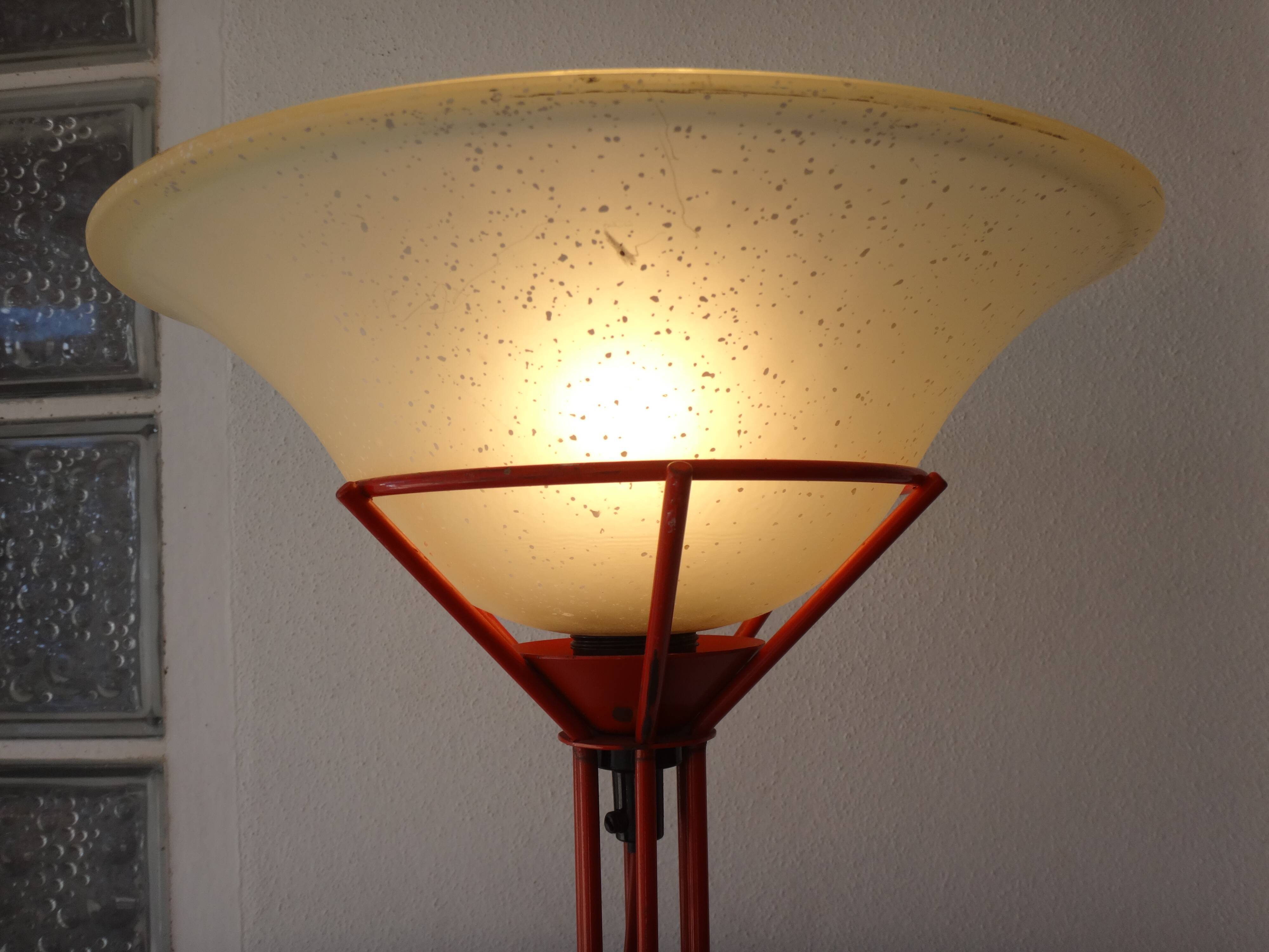 Design lamp italy 180cm red tubular Red floor Lamp designer light italy 1970