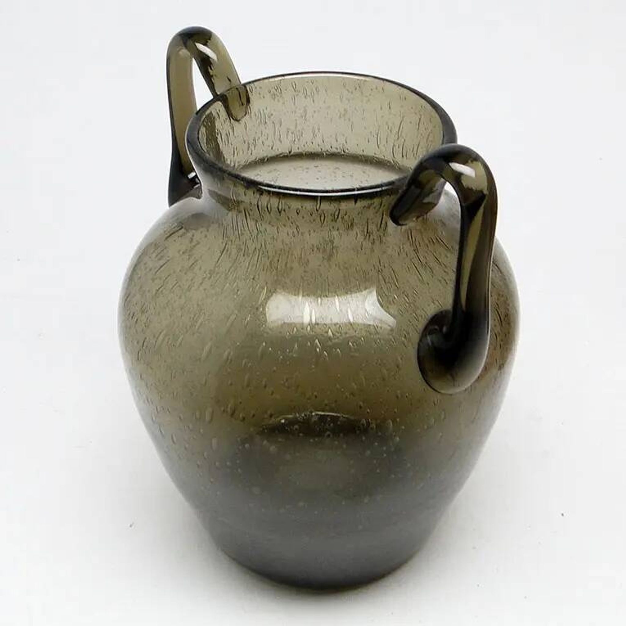 Postmodern vase, olive antico glass, designed by Z. Horbowy, Poland, 1970s