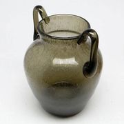 Postmodern vase, olive antico glass, designed by Z. Horbowy, Poland, 1970s