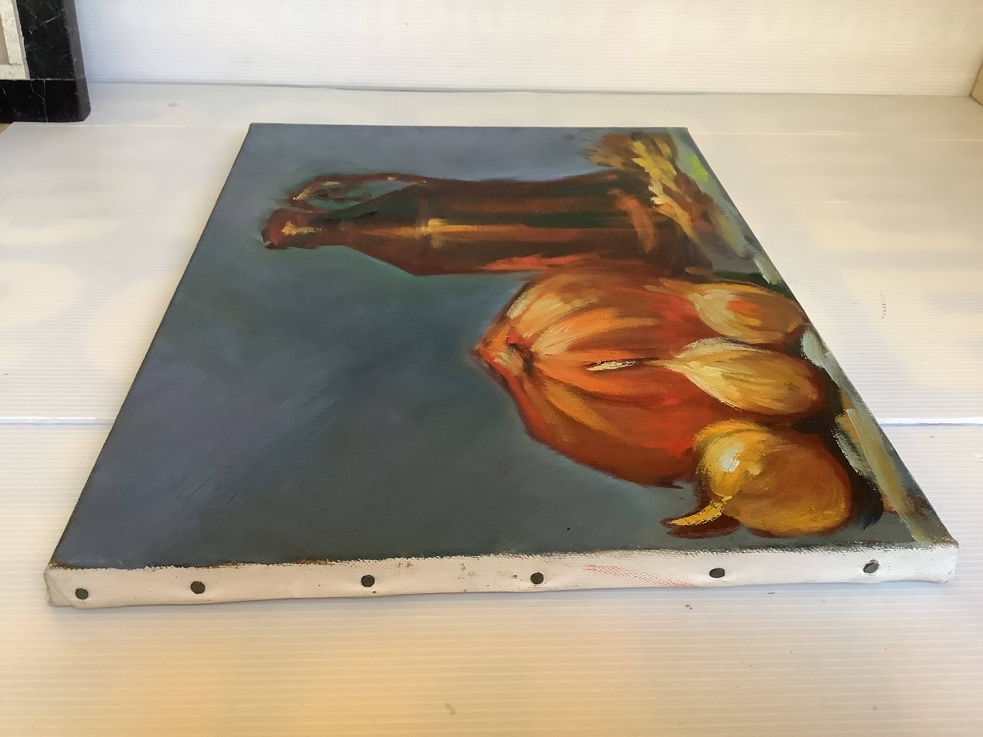 Still life painting oil on canvas signed