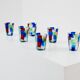 Set of 6 Italian Murano glass goblets circa 1980 murano
