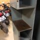 Old metal cabinet 4 shelves and hospital cloakroom