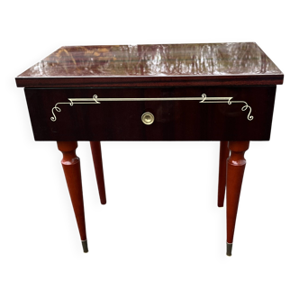 Table de chevet marron foncé des années 50