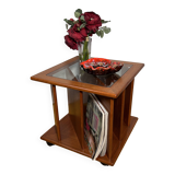 Mid century retro vintage teak coffee table with magazine rack or record 1960