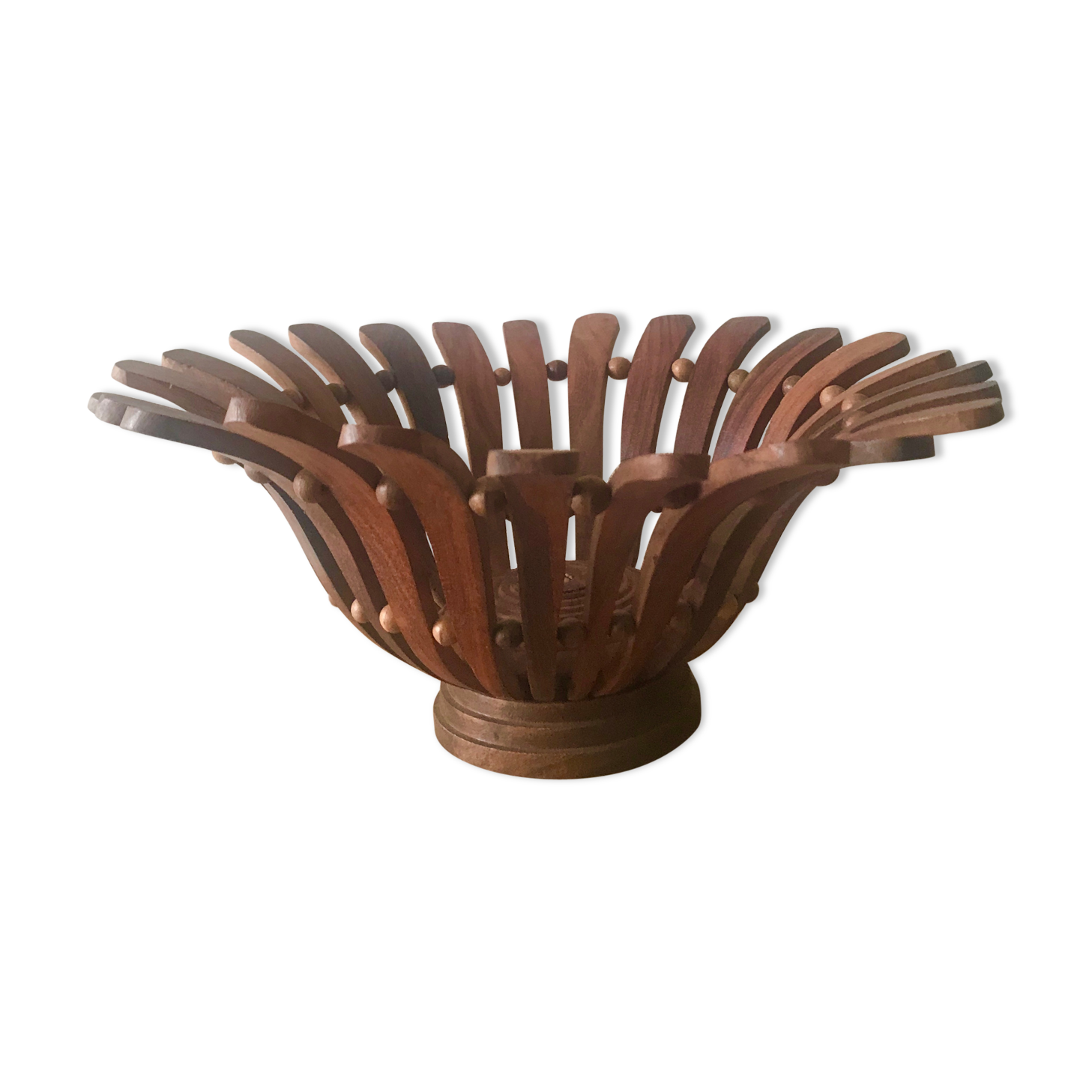 Vintage wood trinket bowl