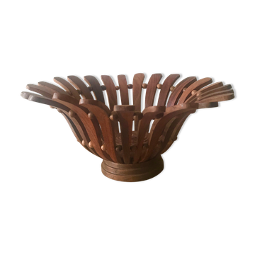 Vintage wood trinket bowl