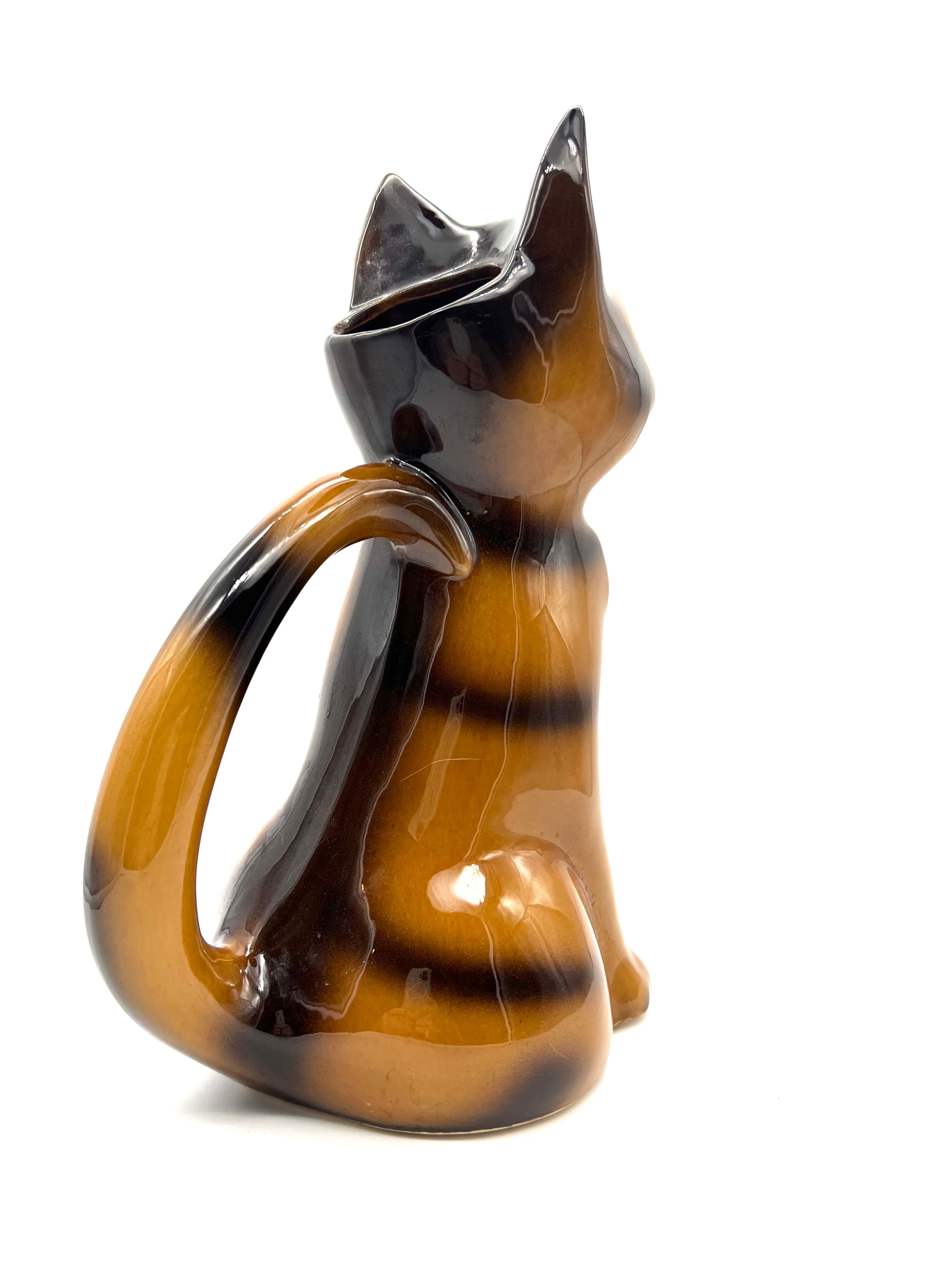 Pitcher slurry cat in faience