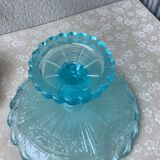 Compotier en verre moulé art déco
