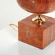 Pair of lamps in red travertine and brass 1970