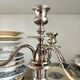 Chandelier with 4 lights, silver-plated candlestick.