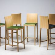 Set of six beech bar stools "Anna" by Crassevig, Italy, 1990s.