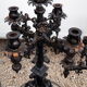 Lustre gothique en fer forgé laqué noir