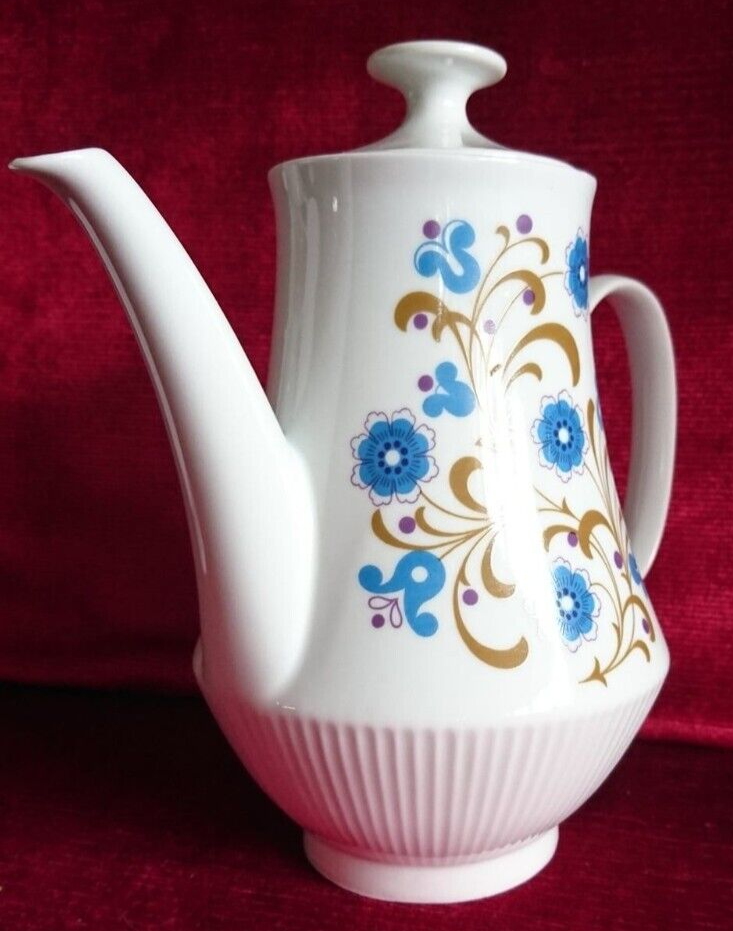 Cafetière en porcelaine de colditz germany décor fleurs vintage