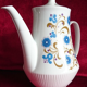 Cafetière en porcelaine de colditz germany décor fleurs vintage